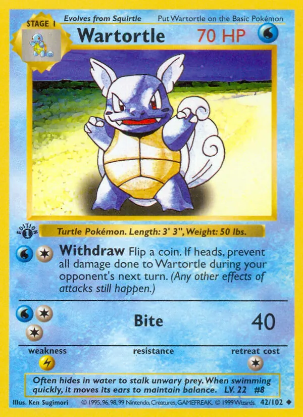 Wartortle, Base Set 42