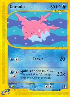 Matching English Corsola card