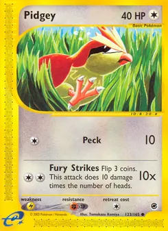 Matching English Pidgey card