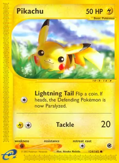 Matching English Pikachu card