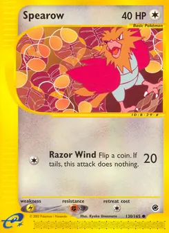 Matching English Spearow card