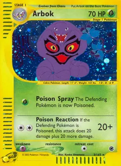Matching English Arbok card