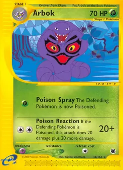 Matching English Arbok card