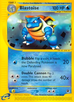 Matching English Blastoise card