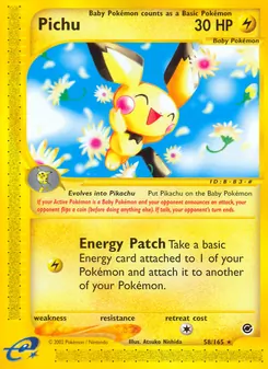 Matching English Pichu card