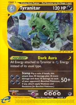 Matching English Tyranitar card