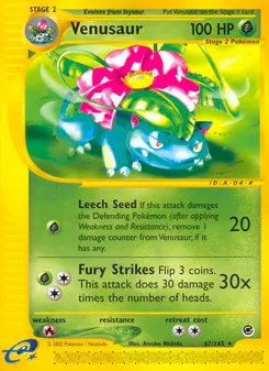 Matching English Venusaur card