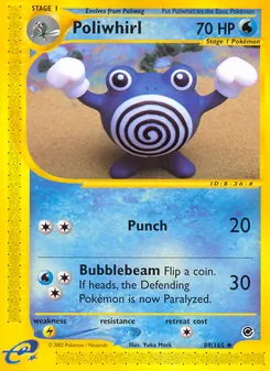 Matching English Poliwhirl card