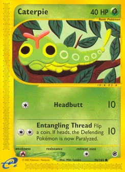 Matching English Caterpie card
