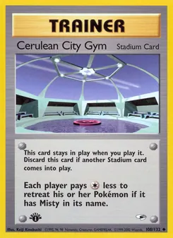 Matching English Cerulean City Gym card