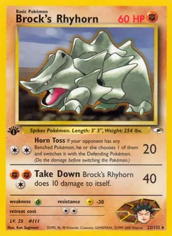 Matching English Brock's Rhyhorn card