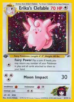 Matching English Erika's Clefable card