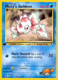 Matching English Misty's Goldeen card