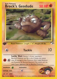 Matching English Brock's Geodude card