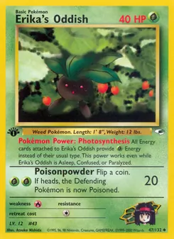 Matching English Erika's Oddish card