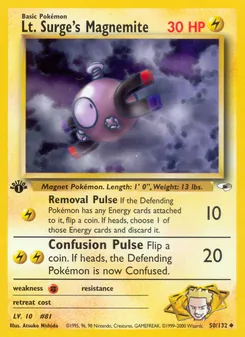 Matching English Lt. Surge's Magnemite card