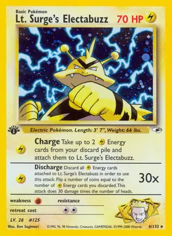 Matching English Lt. Surge's Electabuzz card