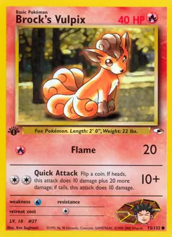 Matching English Brock's Vulpix card