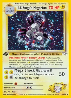 Matching English Lt. Surge's Magneton card