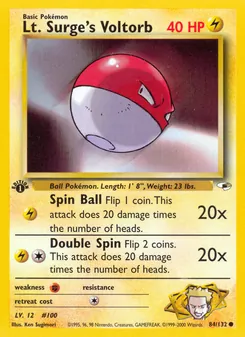 Matching English Lt. Surge's Voltorb card