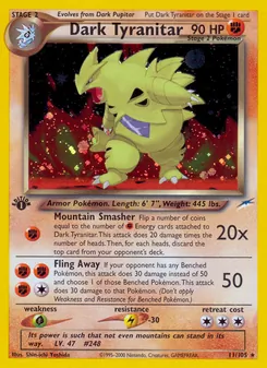 Matching English Dark Tyranitar card