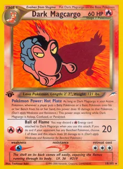 Matching English Dark Magcargo card