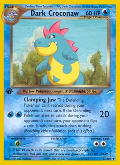 Matching English Dark Croconaw card