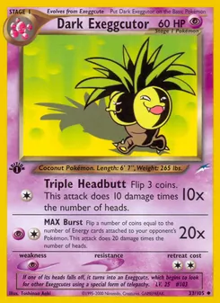 Matching English Dark Exeggutor card