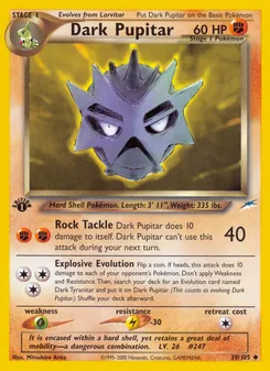 Matching English Dark Pupitar card