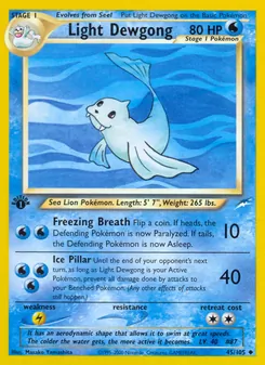 Matching English Light Dewgong card