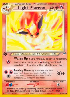 Matching English Light Flareon card