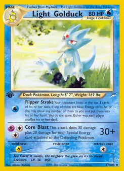 Matching English Light Golduck card
