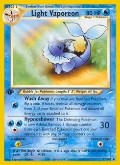 Matching English Light Vaporeon card