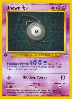 Unown [Z], Neo Destiny 60