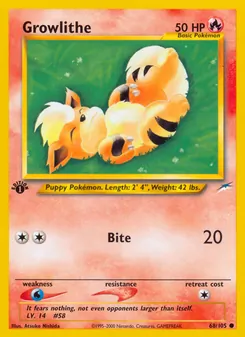 Matching English Growlithe card