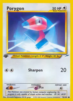 Matching English Porygon card