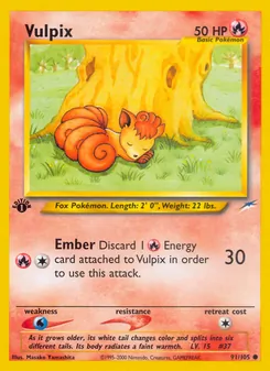 Matching English Vulpix card